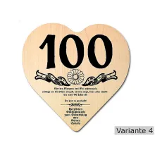 Herz Holzschild mit Wunschtext Geschenk zum 100. Geburtstag Herz Holzschild mit Wunschtext Geschenk zum 100. Geburtstag