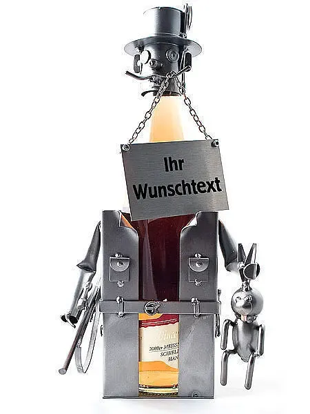 Flaschenhalter für Likör oder Schnaps - Schraubenmännchen Jäger Flaschenhalter für Likör oder Schnaps - Schraubenmännchen Jäger