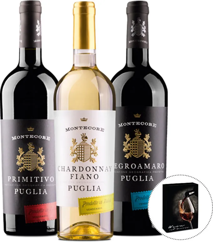 3er Wein-Geschenkbox Montecore Puglia 3er Wein-Geschenkbox Montecore Puglia
