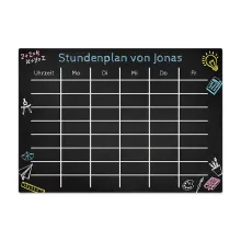 Chalkboard "Stundenplan" A4 mit Wunschtext und inkl. Kreidemarker - für Jungen Chalkboard "Stundenplan" A4 mit Wunschtext und inkl. Kreidemarker - für Jungen
