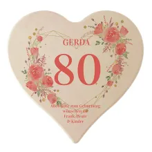 Holzherz zum Geburtstag mit Geburtstagszahl und Name - Vintage Frame Holzherz zum Geburtstag mit Geburtstagszahl und Name - Vintage Frame