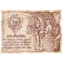 Zunftbild Apotheker auf Antikpapier im A4-Format Zunftbild Apotheker auf Antikpapier im A4-Format