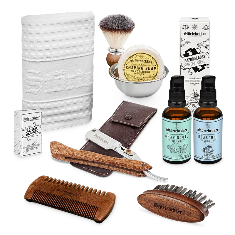 Störtebekker All-in-one Set Rasur & Bart - Rasiermesser %27Heartwood%27 Störtebekker All-in-one Set Rasur & Bart - Rasiermesser %27Heartwood%27