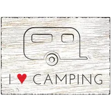 Blechschild Wohnwagen Größe A4 - I love Camping Blechschild Wohnwagen Größe A4 - I love Camping
