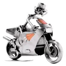 Schraubenmännchen Motorradfahrer auf Rennmotorrad Schraubenmännchen Motorradfahrer auf Rennmotorrad