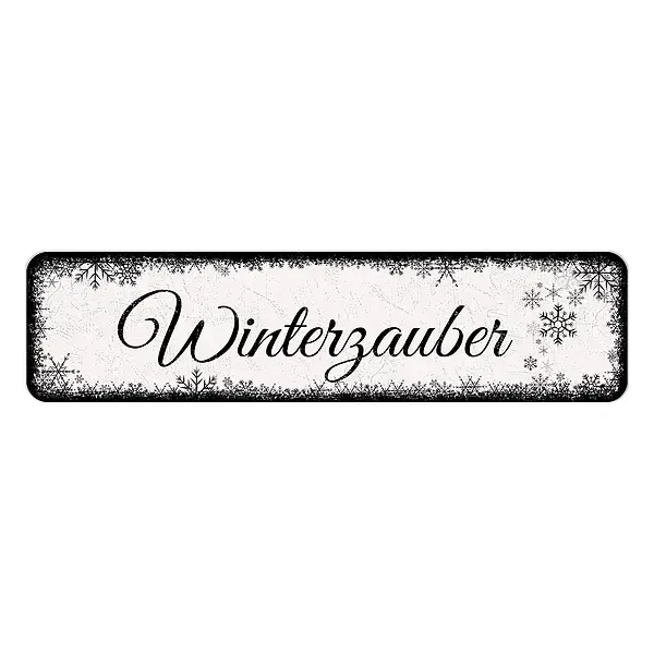 Schild Schneeflöckchen mit Wunschtext - Farbe weiß - Format 30 x 7,5 cm Schild Schneeflöckchen mit Wunschtext - Farbe weiß - Format 30 x 7,5 cm