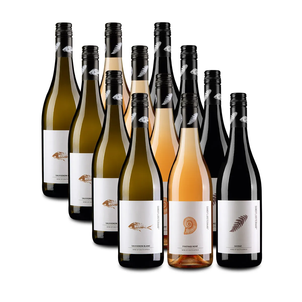 12er Aktionspaket Sandfluisteraar Rosé, Weiß & Rot 12er Aktionspaket Sandfluisteraar Rosé, Weiß & Rot