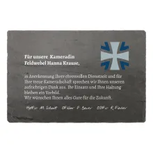Dienstauszeichnung Schieferschild mit Logo 30 x 20 cm Dienstauszeichnung Schieferschild mit Logo 30 x 20 cm
