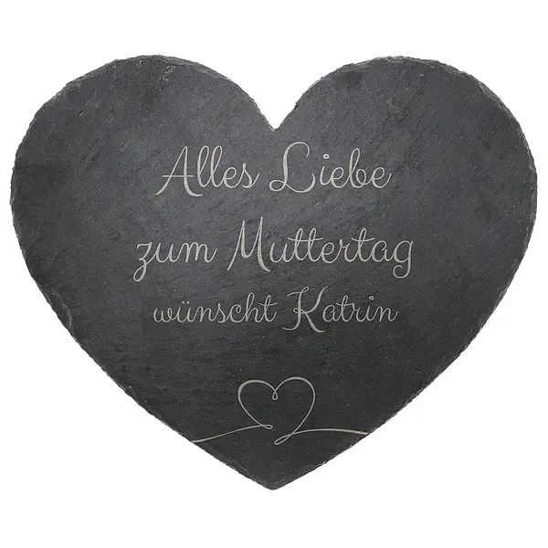 Geschenk zum Muttertag - Schieferherz mit Gravur - mit Gravur Geschenk zum Muttertag - Schieferherz mit Gravur - mit Gravur
