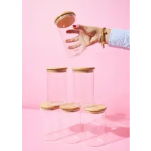 Vorratsglas mit Bambusdeckel 1000 ml 6 Stück Vorratsglas mit Bambusdeckel 1000 ml 6 Stück