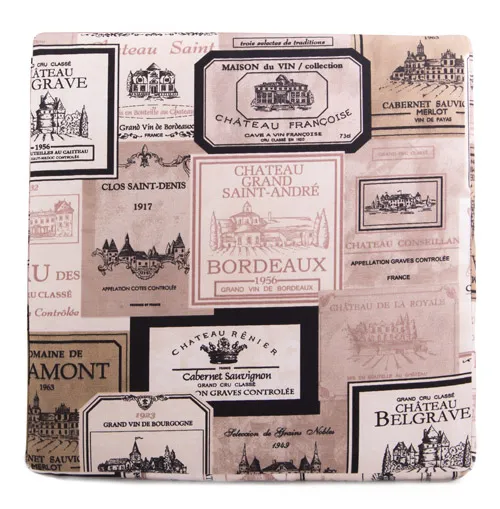 Sitzkissen / Stuhlkissen Design Chateau Weinetiketten 40 x 40 x 4 cm Sitzkissen / Stuhlkissen Design Chateau Weinetiketten 40 x 40 x 4 cm