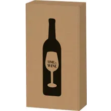 2er Geschenkkarton Kraftpapier ""Time for Wine"" 2er Geschenkkarton Kraftpapier ""Time for Wine""
