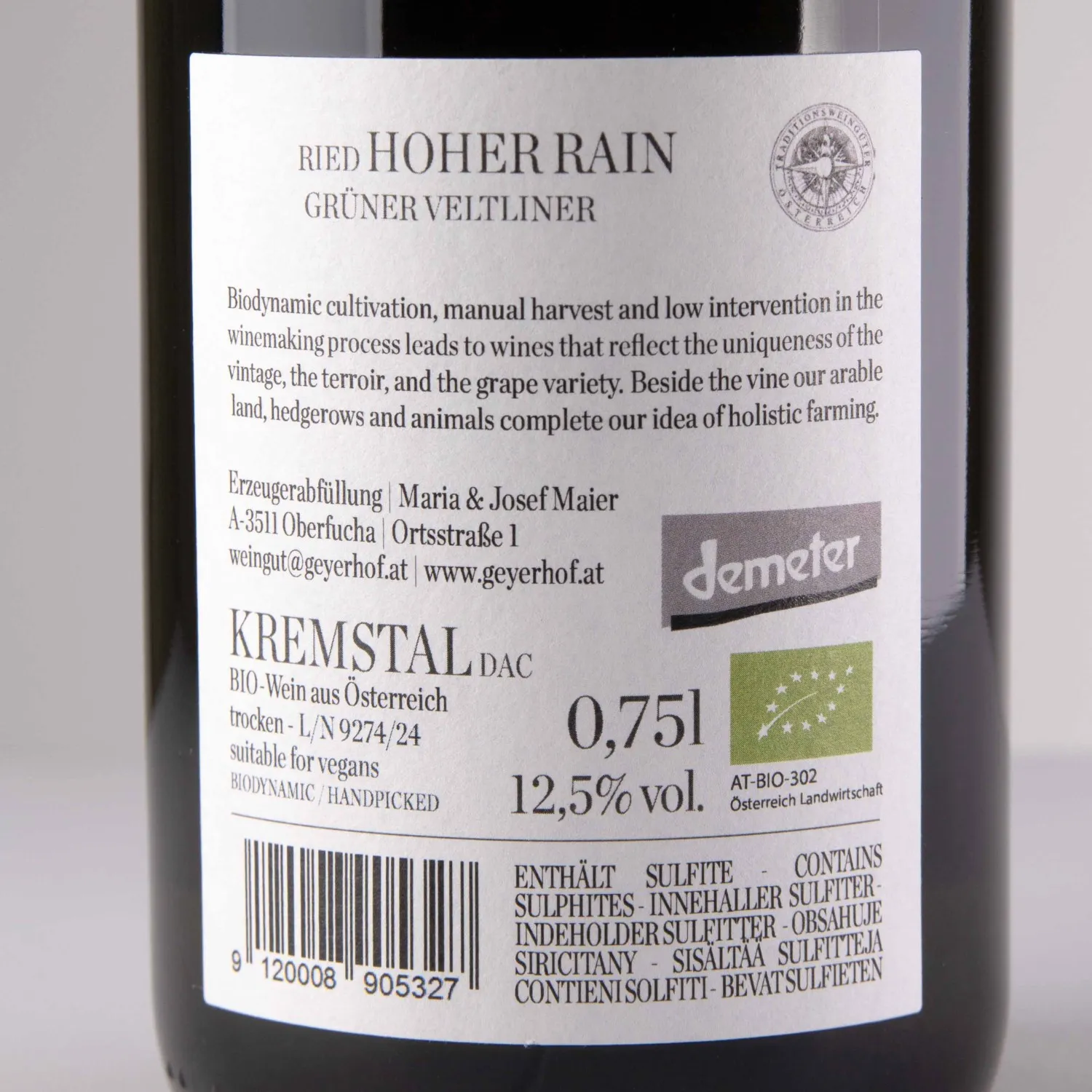 Geyerhof Ried Hoher Rain Grüner Veltliner – Bild 2