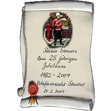 Artelithschild als Urkunde für Ehrungen und besondere Anlässe Größe: 19x22 cm Artelithschild als Urkunde für Ehrungen und besondere Anlässe Größe: 19x22 cm