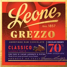 Pastiglie Leone Dunkle Rohschokolade mit 70 % Kakao "Grezzo" 70 g Pastiglie Leone Dunkle Rohschokolade mit 70 % Kakao "Grezzo" 70 g
