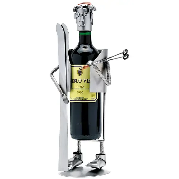 Weinflaschenhalter Skifahrer Weinflaschenhalter Skifahrer