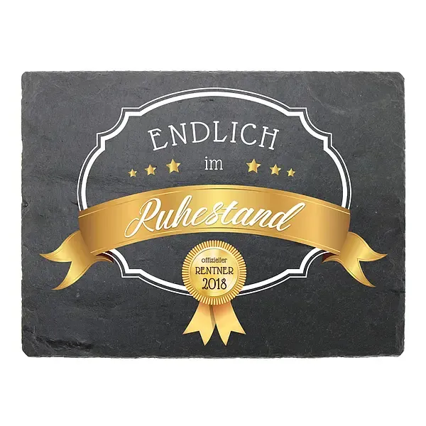 Geschenk zur Pensionierung - Schiefertafel mit Wunschtext 200 x 150 mm Geschenk zur Pensionierung - Schiefertafel mit Wunschtext 200 x 150 mm