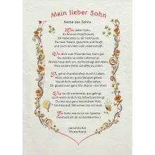 Auszeichnung für den Sohn mit personalisiertem Wunschtext Auszeichnung für den Sohn mit personalisiertem Wunschtext