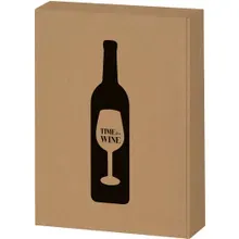 3er Geschenkkarton Kraftpapier ""Time for Wine"" 3er Geschenkkarton Kraftpapier ""Time for Wine""