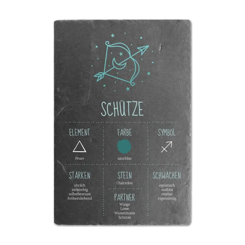 Schieferschild mit Sternzeichen - mehrere Größen Schieferschild mit Sternzeichen - mehrere Größen