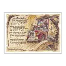 Zunftbild Truckfahrer auf Antikpapier im A4-Format Zunftbild Truckfahrer auf Antikpapier im A4-Format