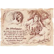 Sportbild Schachspieler auf Antikpapier im A4-Format Sportbild Schachspieler auf Antikpapier im A4-Format