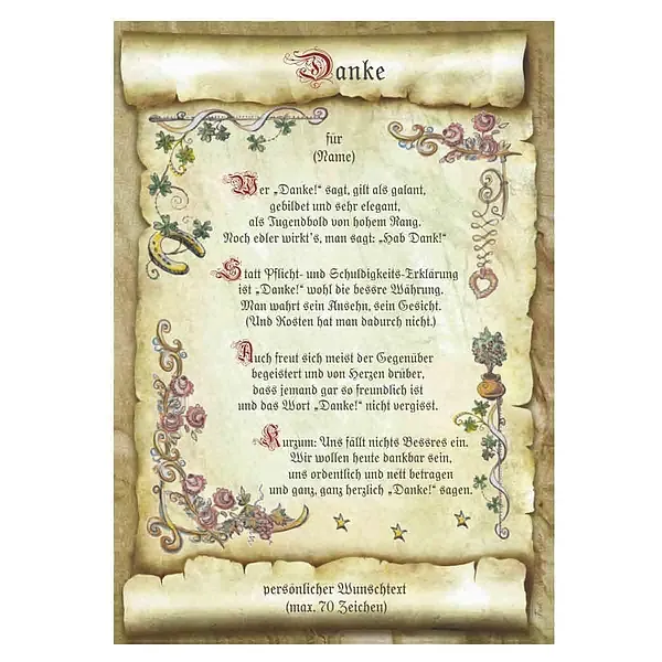 Urkunde Danke Urkunde Danke