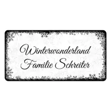 Winterdeko Schneegestöber - Blechschild zum selbst gestalten - Farbe weiß - Format 20 x 10 cm Winterdeko Schneegestöber - Blechschild zum selbst gestalten - Farbe weiß - Format 20 x 10 cm