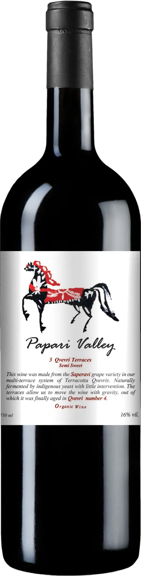Papari Valley 3 Qvevri Terraces Saperavi Semi Sweet 2023 Papari Valley 3 Qvevri Terraces Saperavi Semi Sweet 2023