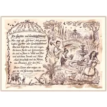 Zunftbild Garten- und Landschaftsbauer auf Antikpapier im A4-Format Zunftbild Garten- und Landschaftsbauer auf Antikpapier im A4-Format