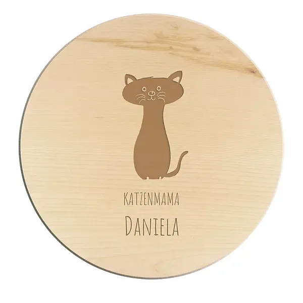 Schneidebrett rund - Katzenliebhaber - mit Wunschtext Schneidebrett rund - Katzenliebhaber - mit Wunschtext