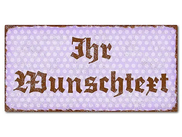 Dekoschild im Retro Look mit Polka Dots 300 x 150mm Polka Dots violett Dekoschild im Retro Look mit Polka Dots 300 x 150mm Polka Dots violett