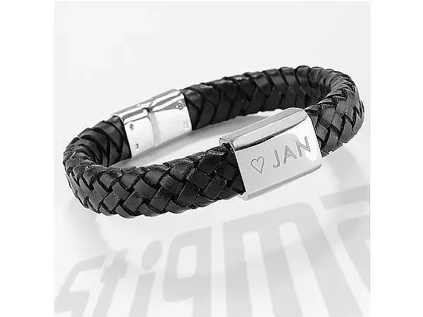 Echtes Lederarmband mit individueller Wunschgravur Echtes Lederarmband mit individueller Wunschgravur