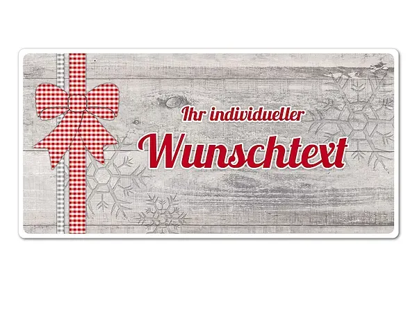 Hüttendeko-Schild mit Wunschtext und Schleife 200 x 100 mm Hüttendeko-Schild mit Wunschtext und Schleife 200 x 100 mm