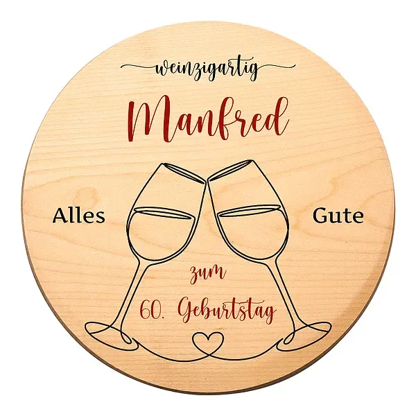 Rundes Holzschild zum Geburtstag mit Geburtstagszahl und Name - weinzigartig Rundes Holzschild zum Geburtstag mit Geburtstagszahl und Name - weinzigartig