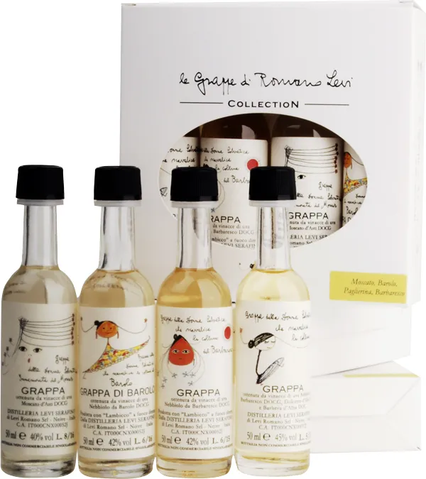 Romano Levi Grappa Miniaturflaschen (4 x 50 ml) Romano Levi Grappa Miniaturflaschen (4 x 50 ml)
