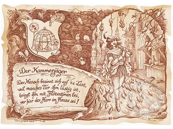 Zunftbild Kammerjäger auf Antikpapier im A4-Format Zunftbild Kammerjäger auf Antikpapier im A4-Format