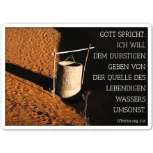 Schild mit Bibelvers "Quelle des lebendigen Wassers" - viele Größen erhältlich Schild mit Bibelvers "Quelle des lebendigen Wassers" - viele Größen erhältlich