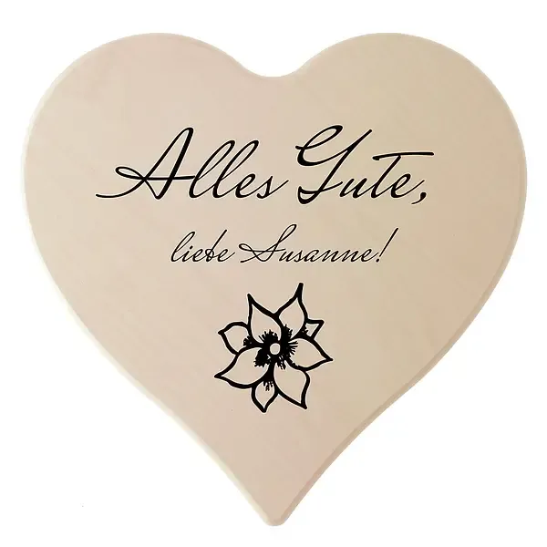 Holzschild in Herzform 24 cm mit Ihrem Text Holzschild in Herzform 24 cm mit Ihrem Text
