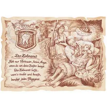 Zunftbild Zahnarzt auf Antikpapier im A4-Format Zunftbild Zahnarzt auf Antikpapier im A4-Format