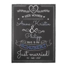 Geschenk zur Hochzeit individuell bedruckte Schiefertafel mit Namen und Datum  Geschenk zur Hochzeit individuell bedruckte Schiefertafel mit Namen und Datum
