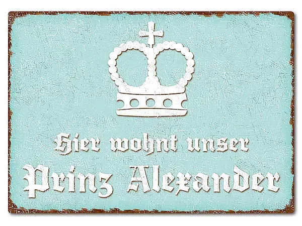 Farbiges Blechschild mit Wunschtext A4 pastelltürkis/braun Farbiges Blechschild mit Wunschtext A4 pastelltürkis/braun