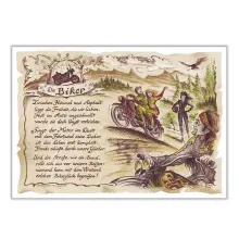 Sportbild Biker auf Antikpapier im A4-Format Sportbild Biker auf Antikpapier im A4-Format