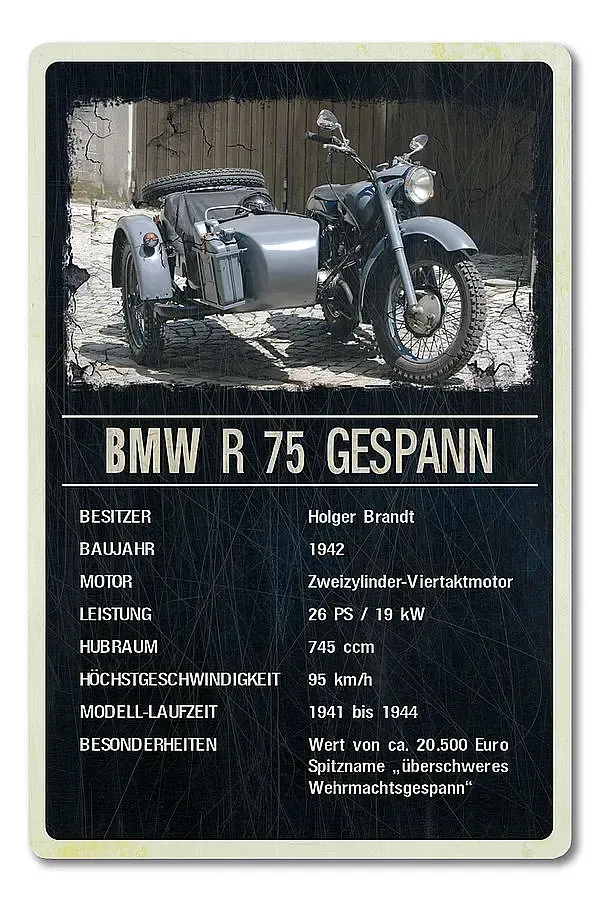 Oldtimer-Ausstellungsschild für Motorräder 200 x 300mm black vintage Oldtimer-Ausstellungsschild für Motorräder 200 x 300mm black vintage