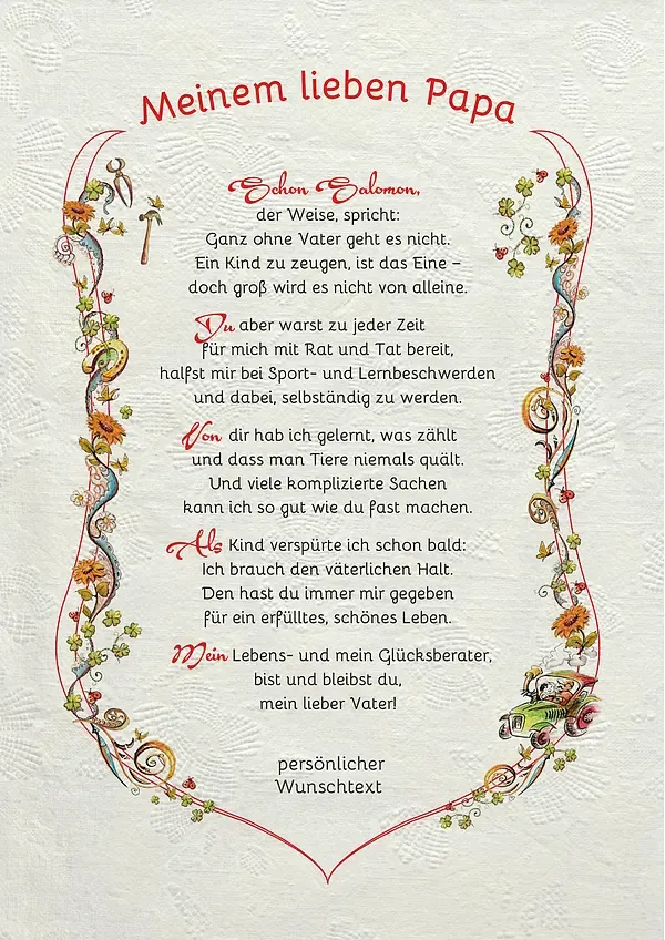 Urkunde für den geliebten Papa - modern Urkunde für den geliebten Papa - modern