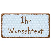 Retro Schild mit Polka Dots 200 x 100mm Polka Dots pastellblau Retro Schild mit Polka Dots 200 x 100mm Polka Dots pastellblau