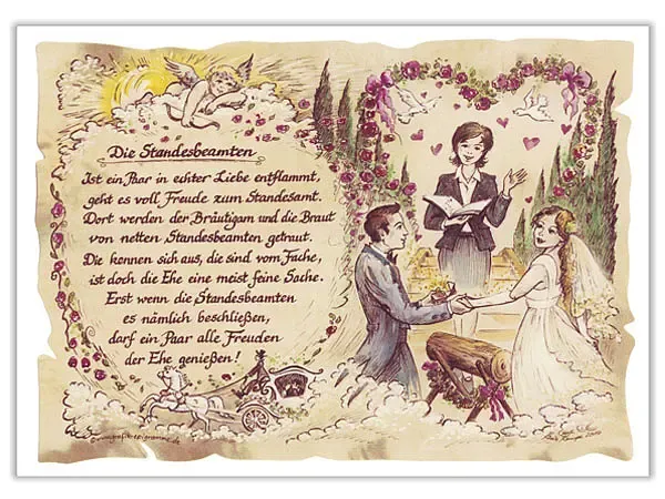 Zunftbild Standesbeamter auf Antikpapier im A4-Format Zunftbild Standesbeamter auf Antikpapier im A4-Format