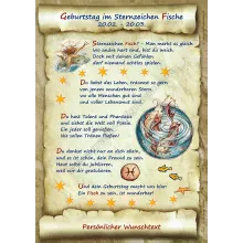 Urkunde zum Geburtstag - Sternzeichen Fische Urkunde zum Geburtstag - Sternzeichen Fische