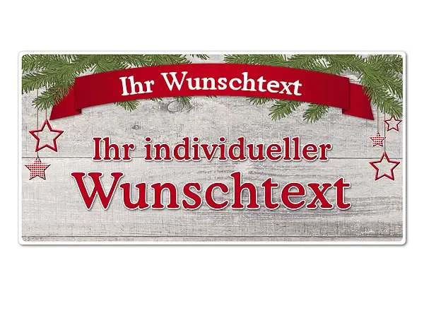 Hüttendeko-Schild mit Wunschtext und Banderole - 300 x 150mm Hüttendeko-Schild mit Wunschtext und Banderole - 300 x 150mm