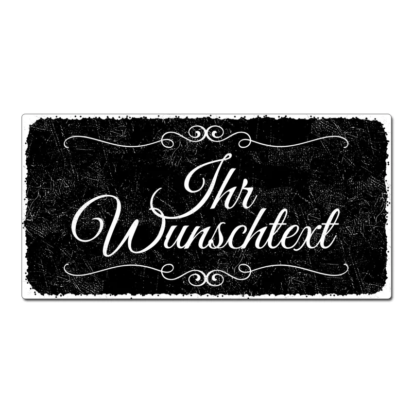 Black Vintage Blechschild im Format 300 x 150 mm schwarz Black Vintage Blechschild im Format 300 x 150 mm schwarz